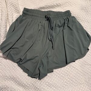Aritzia Women's Olive Green Athletic Drawstring Shorts
